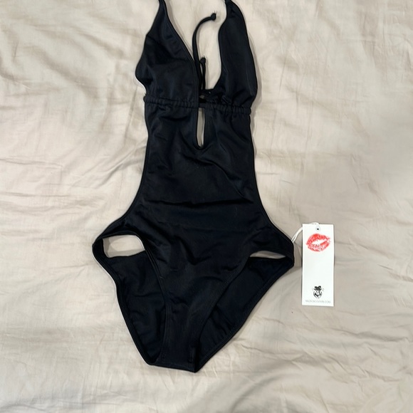 Wildfox Black Monokini Bathing Suit Small - Picture 1 of 6